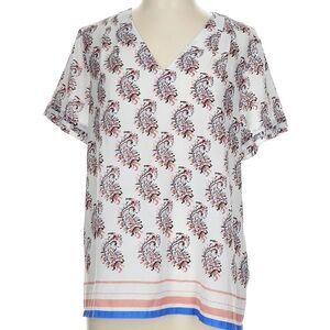 Banana Republic Multicolor Paisley V-Neck Blouse